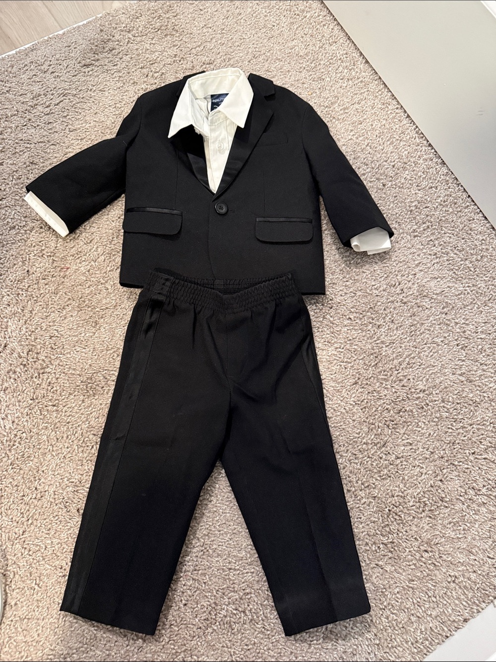 Nautica Black and White Kids Dress Blazer Set
